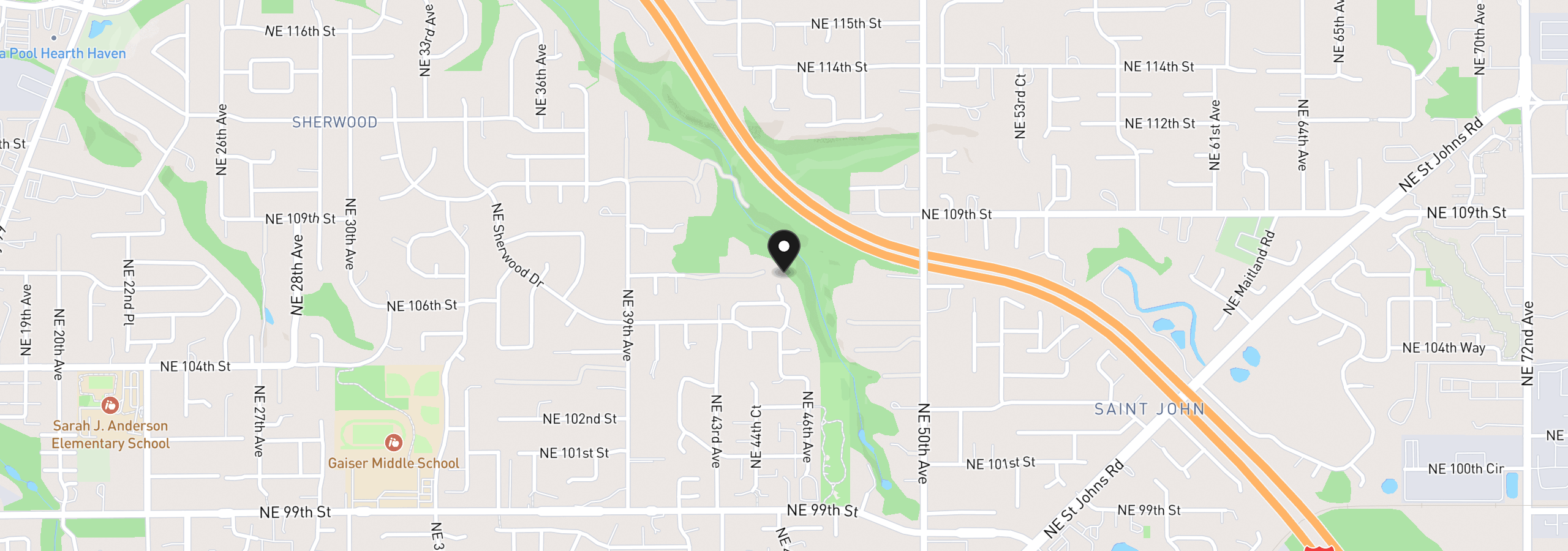 Map showing the location of 0 NE 45th Ave, Vancouver, Wa 98686