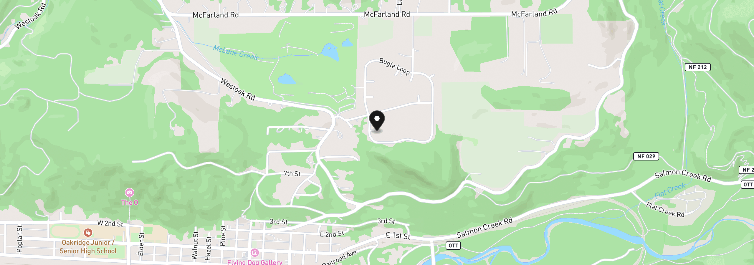 Map showing the location of 48522 Six Point Dr, Oakridge, OR 97463