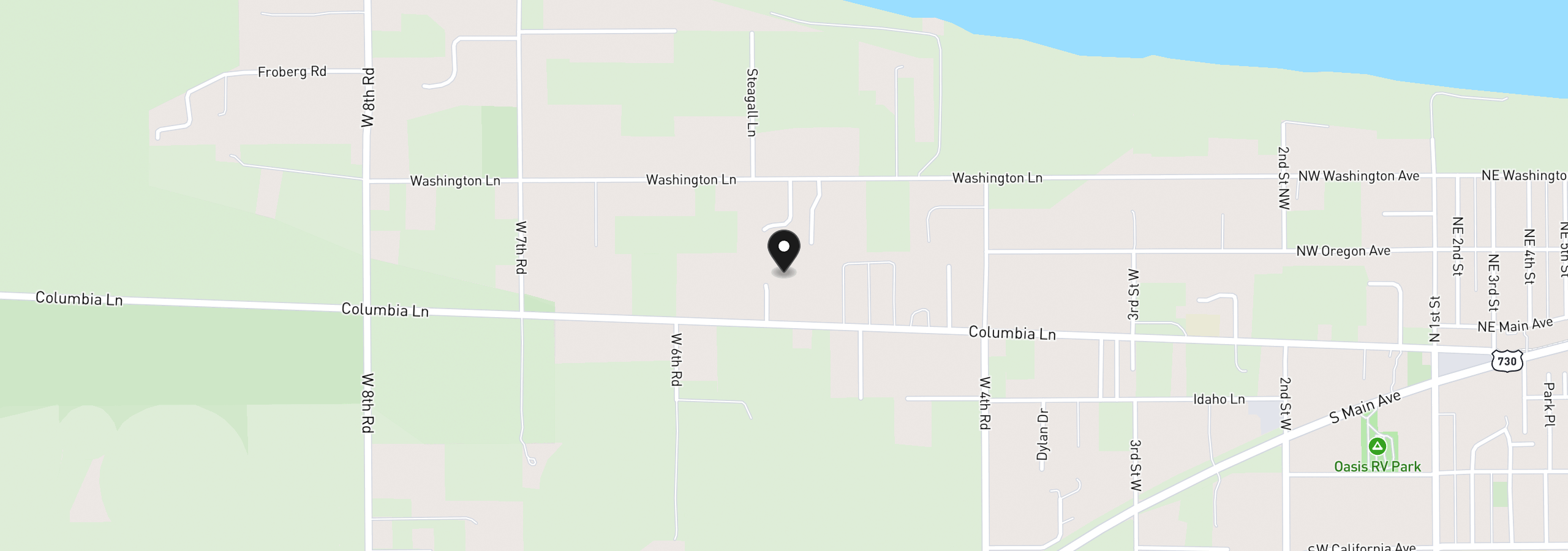 Map showing the location of W Nicole Dr Lot 5, Irrigon, OR 97844