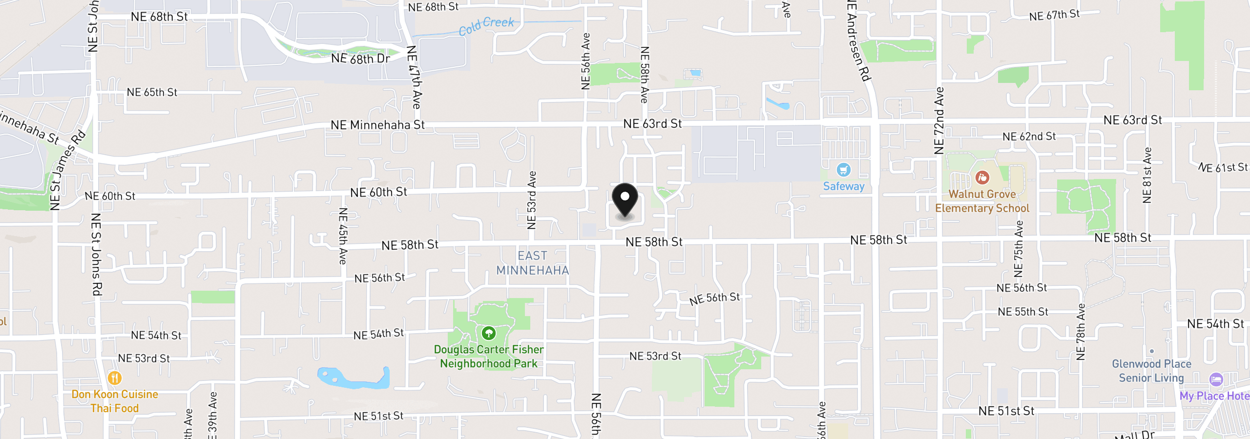 Map showing the location of 5712 NE 58th Way, Vancouver, Wa 98661