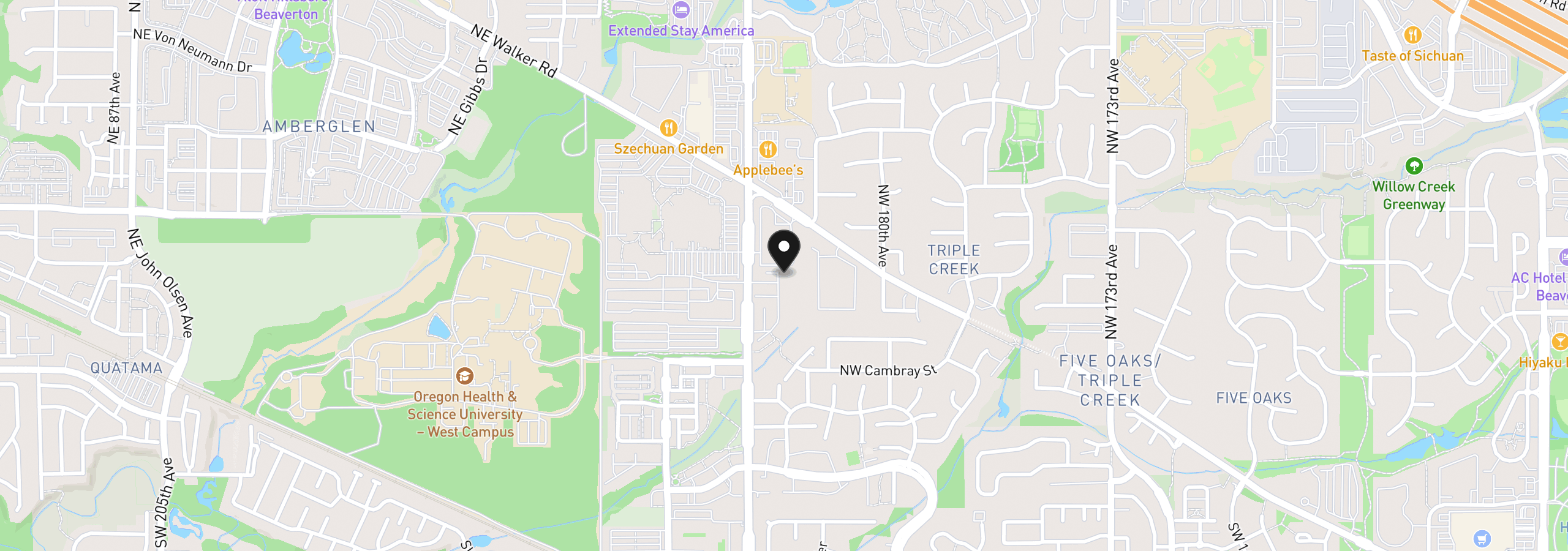 Map showing the location of 780 NW 185th Ave 207, Beaverton, OR 97006