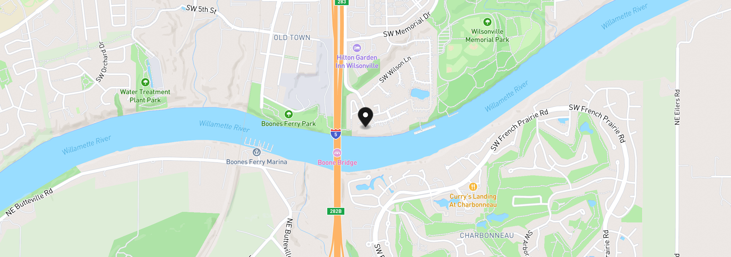 Map showing the location of 31320 SW Parkway Ave, Wilsonville, OR 97070