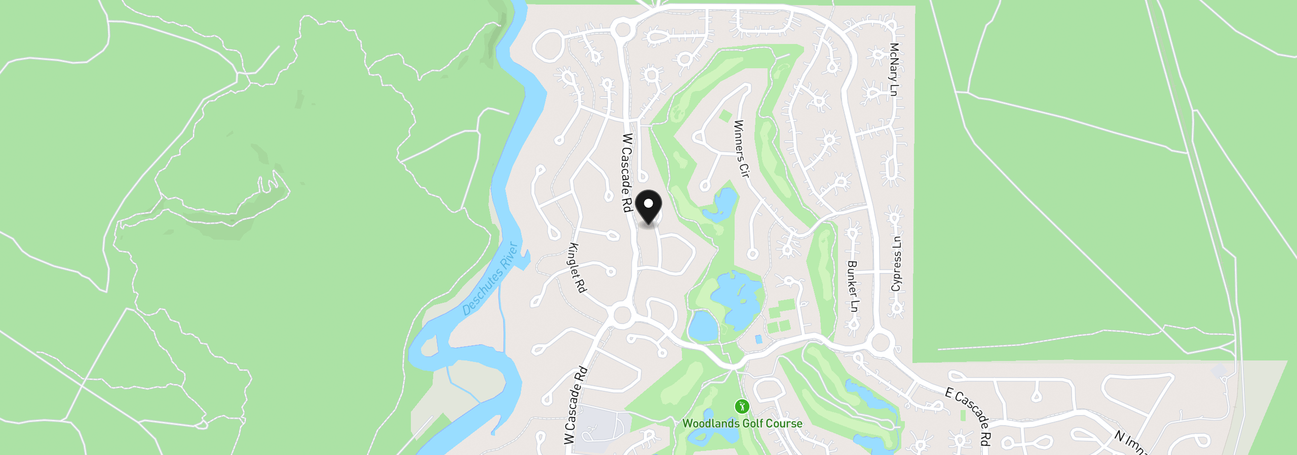 Map showing the location of 58017 Tokatee Ln, Sunriver, OR 97707