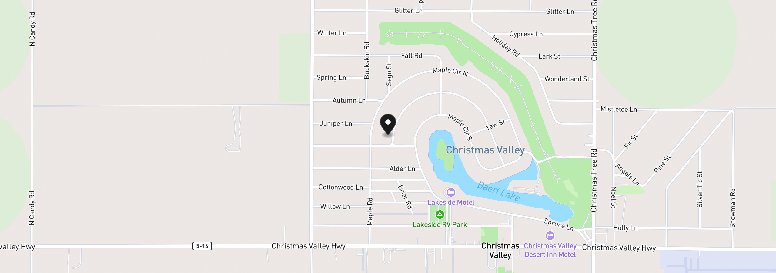 Map showing the location of Elm Ln 7000, Christmas Valley, OR 97641