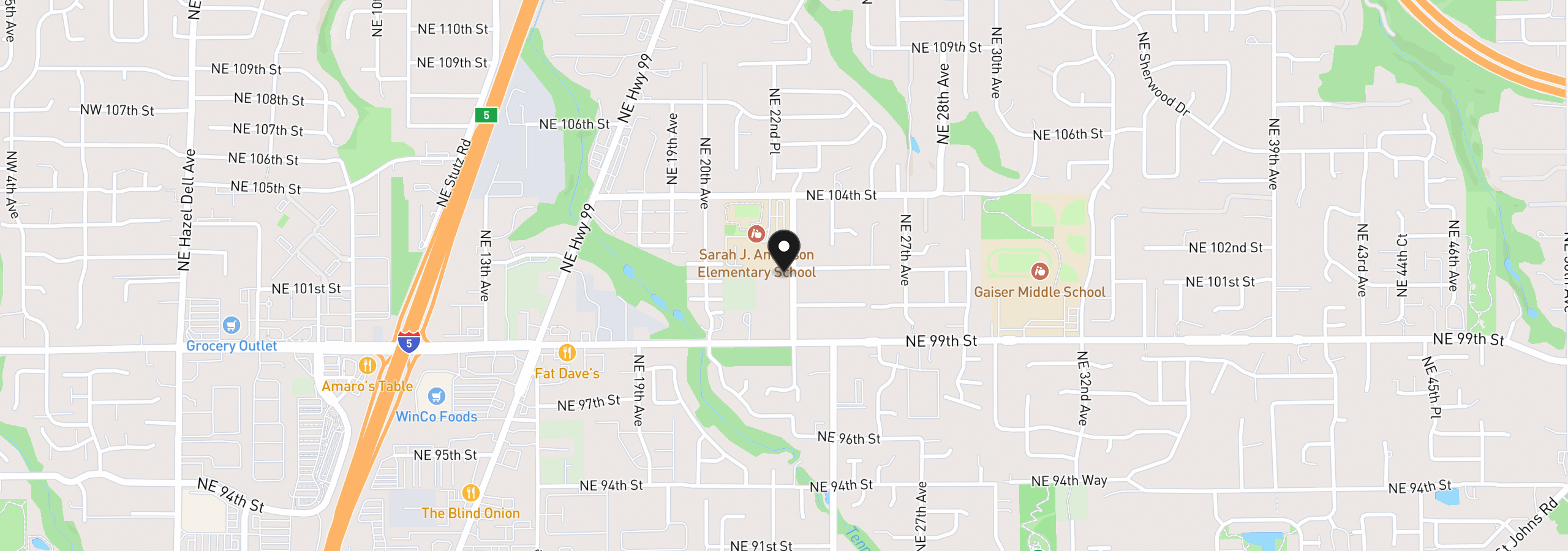 Map showing the location of 10106 NE 23rd Ave, Vancouver, Wa 98686