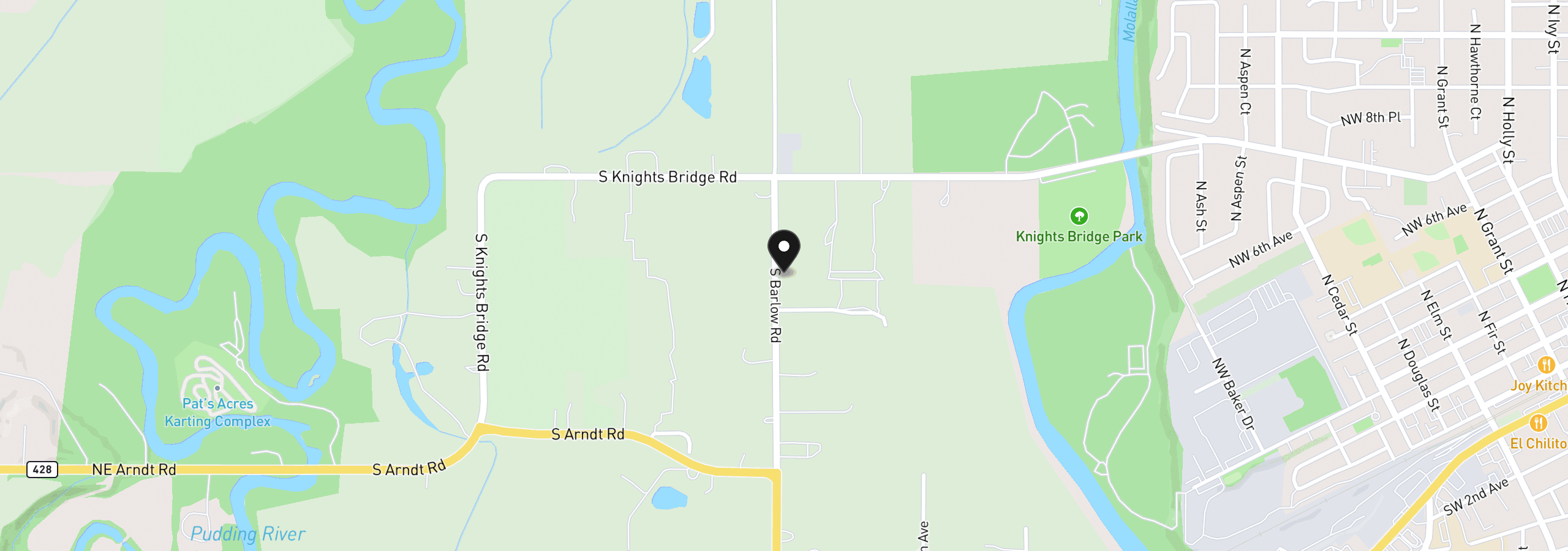 Map showing the location of 23680 S Barlow Rd, Canby, OR 97013