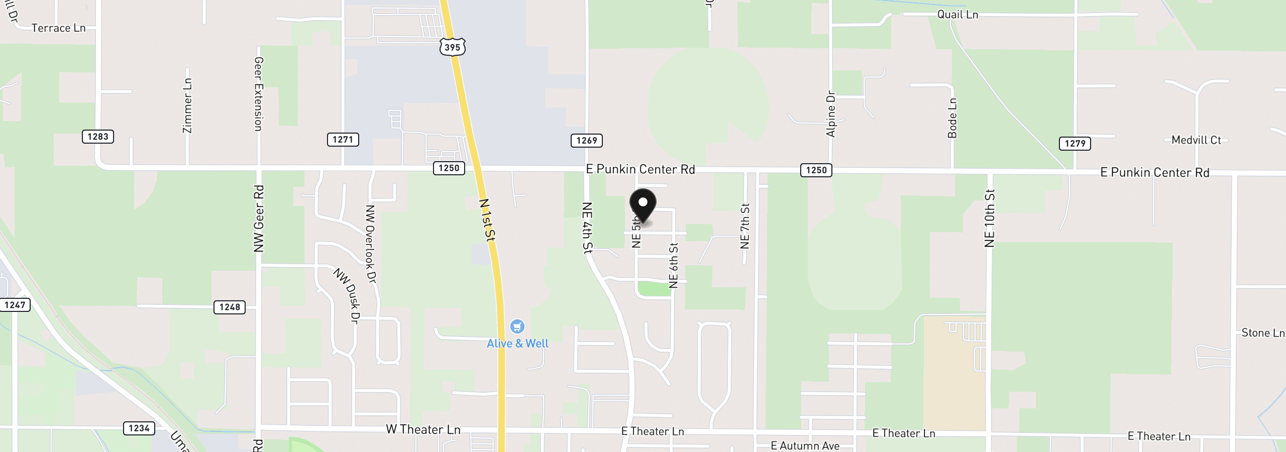 Map showing the location of 503 E Heather Ave, Hermiston, OR 97838