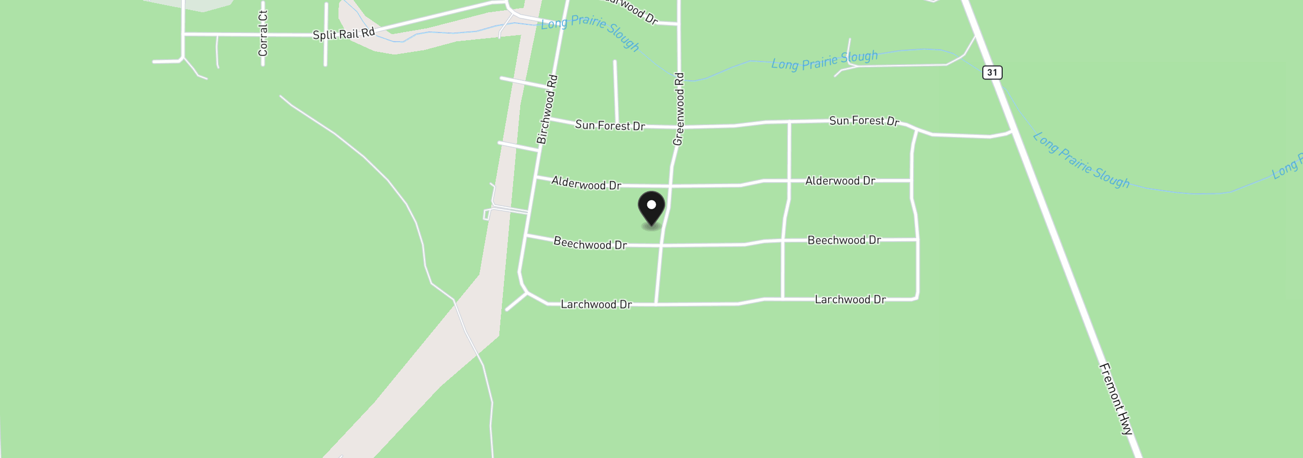 Map showing the location of 11963 Beechwood Dr, La Pine, OR 97739