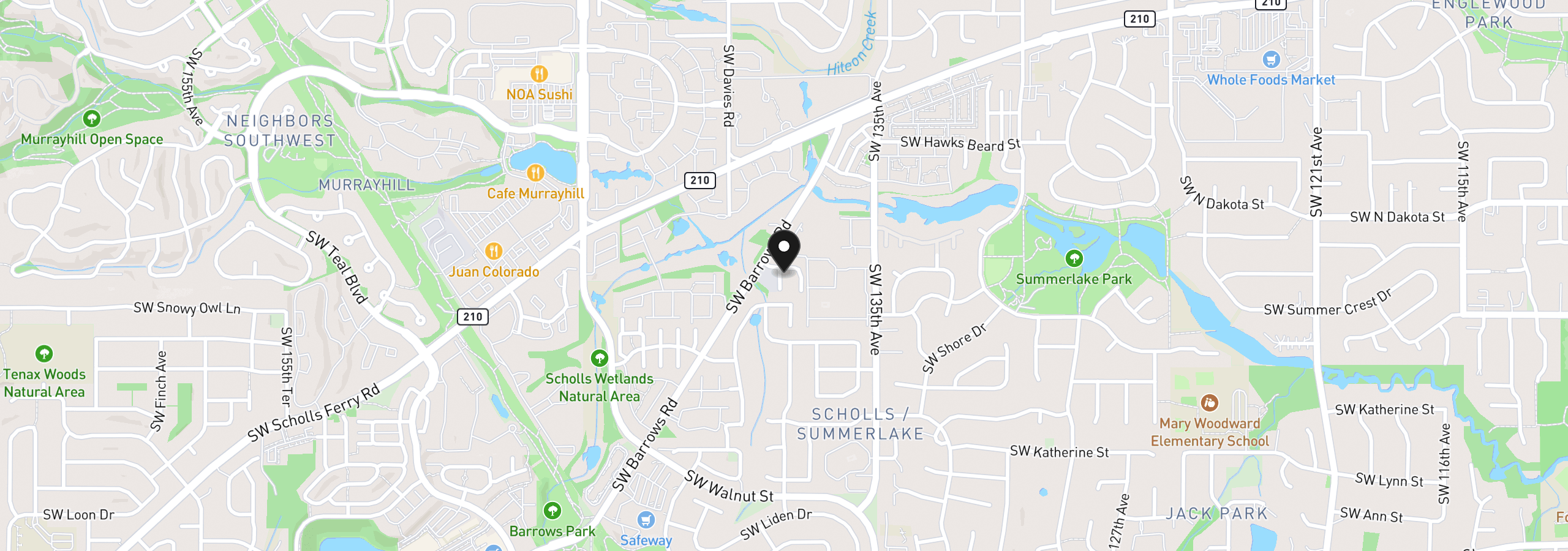 Map showing the location of 13838 SW Anna Ct, Portland, OR 97223