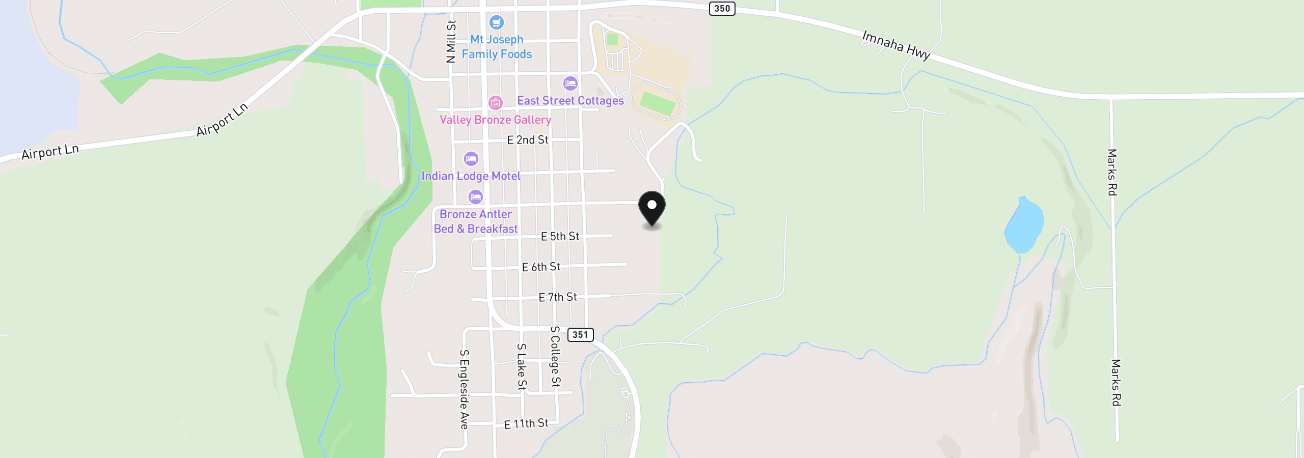 Map showing the location of Fifth St, Joseph, OR 97846