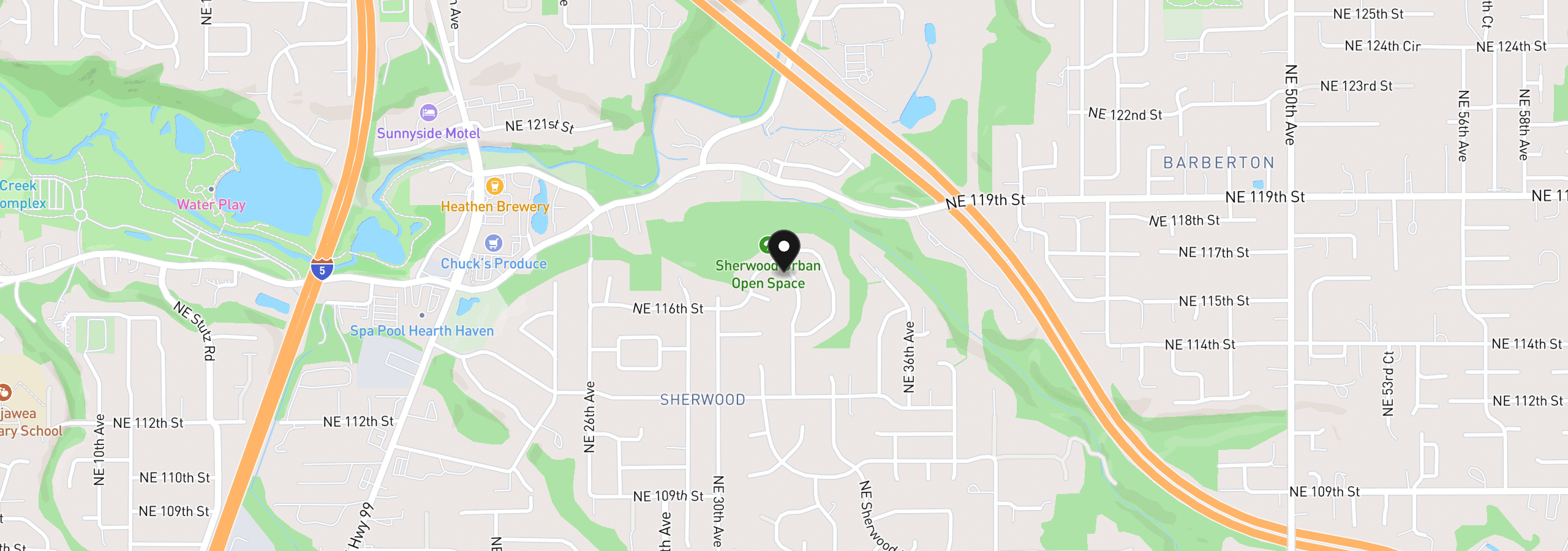 Map showing the location of 11518 NE 33rd Ave, Vancouver, Wa 98686