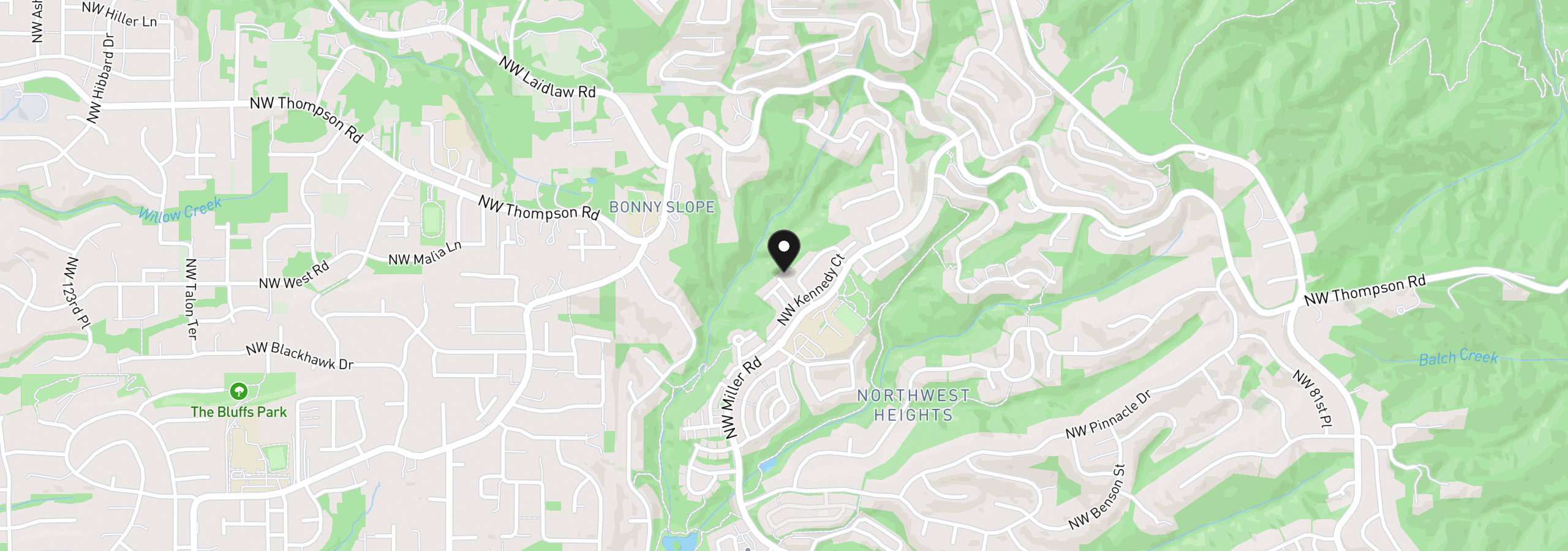 Map showing the location of 10217 NW Jack Ln 91, Portland, OR 97229