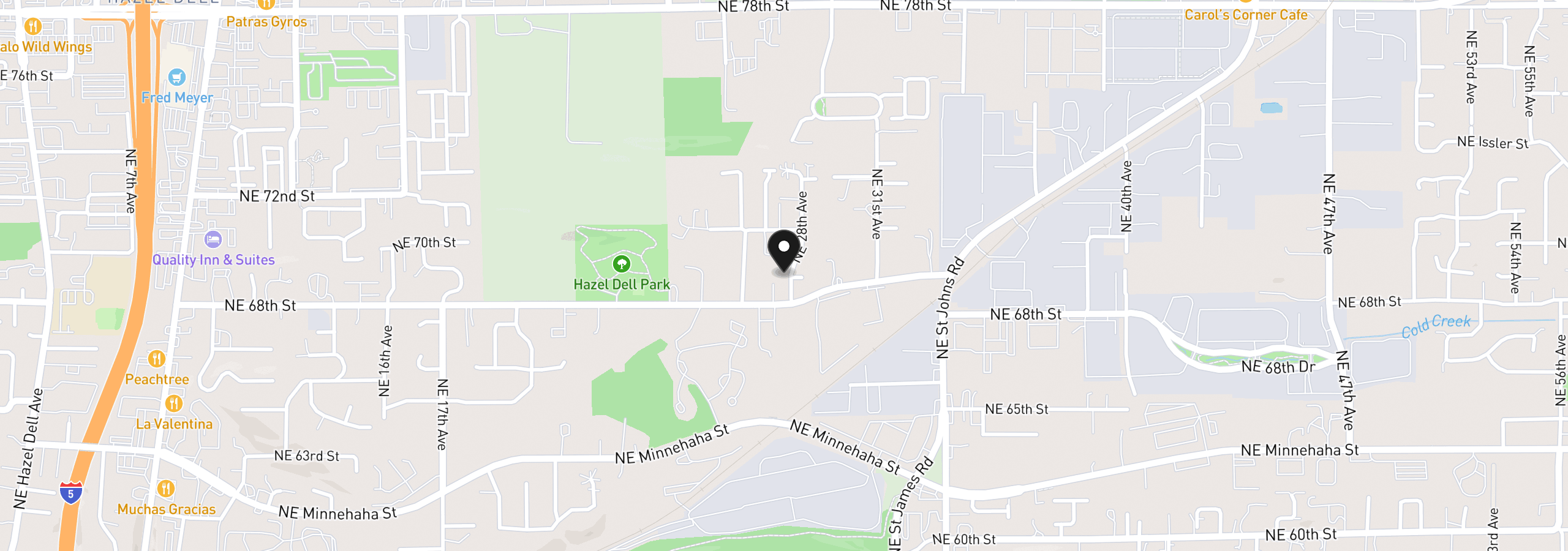 Map showing the location of 6902 NE 28th Ave, Vancouver, Wa 98665