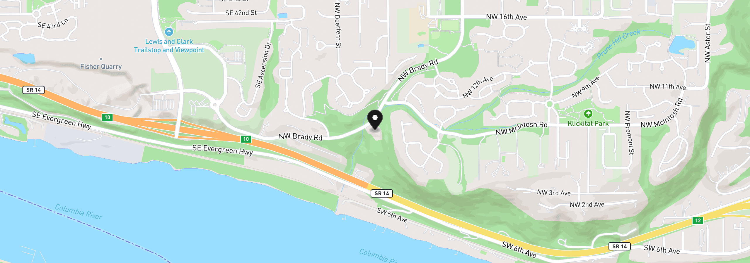 Map showing the location of 810 NW Brady Rd, Camas, Wa 98607