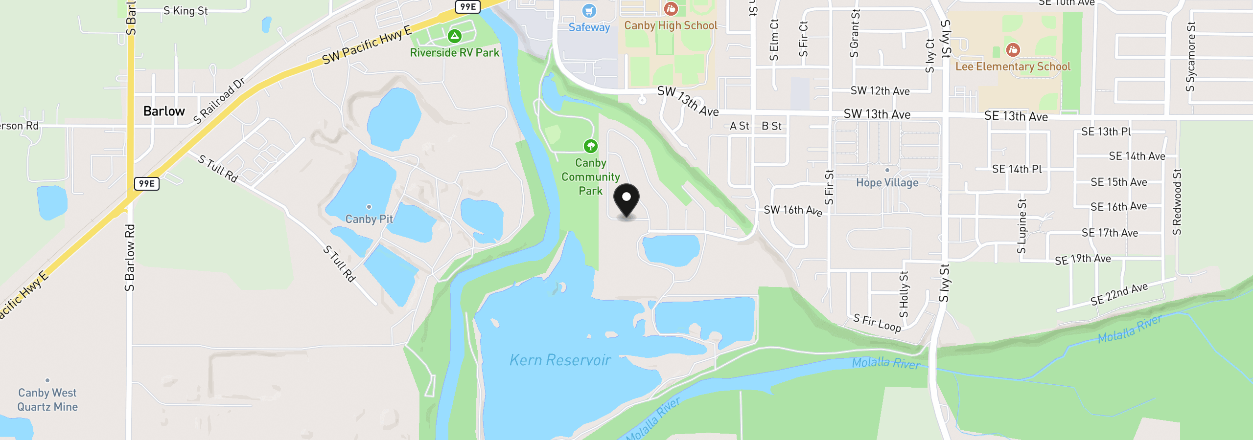 Map showing the location of 1655 S Elm St 507, Canby, OR 97013