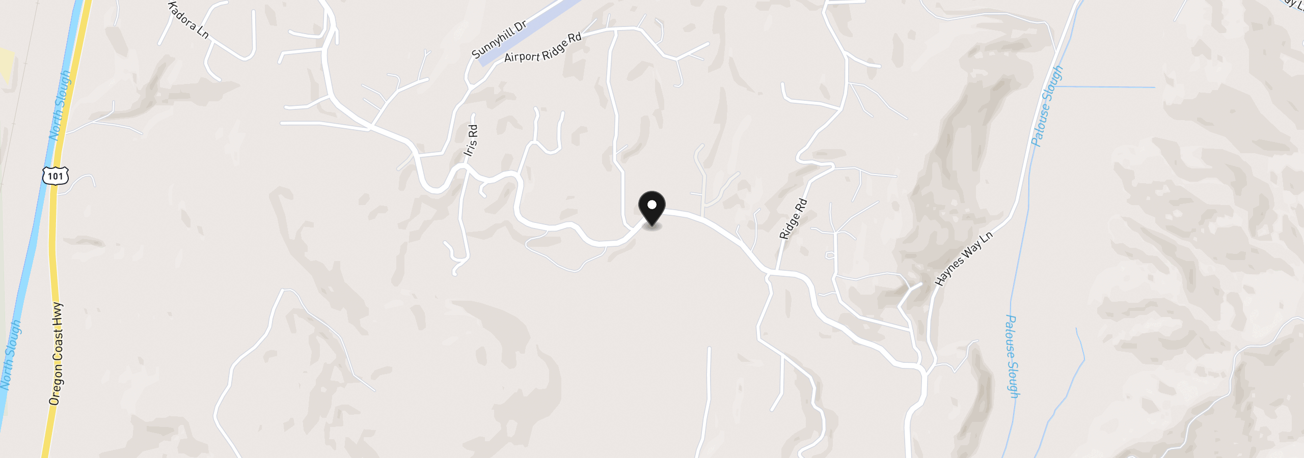 Map showing the location of 67714 N Bay Rd, North Bend, OR 97459