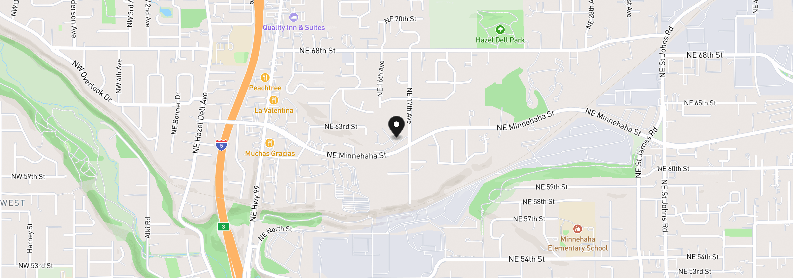 Map showing the location of 6208 NE 17th Ave J73, Vancouver, Wa 98665
