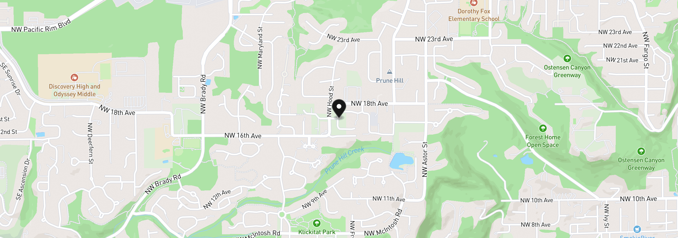 Map showing the location of 3183 NW 17th Ave, Camas, Wa 98607