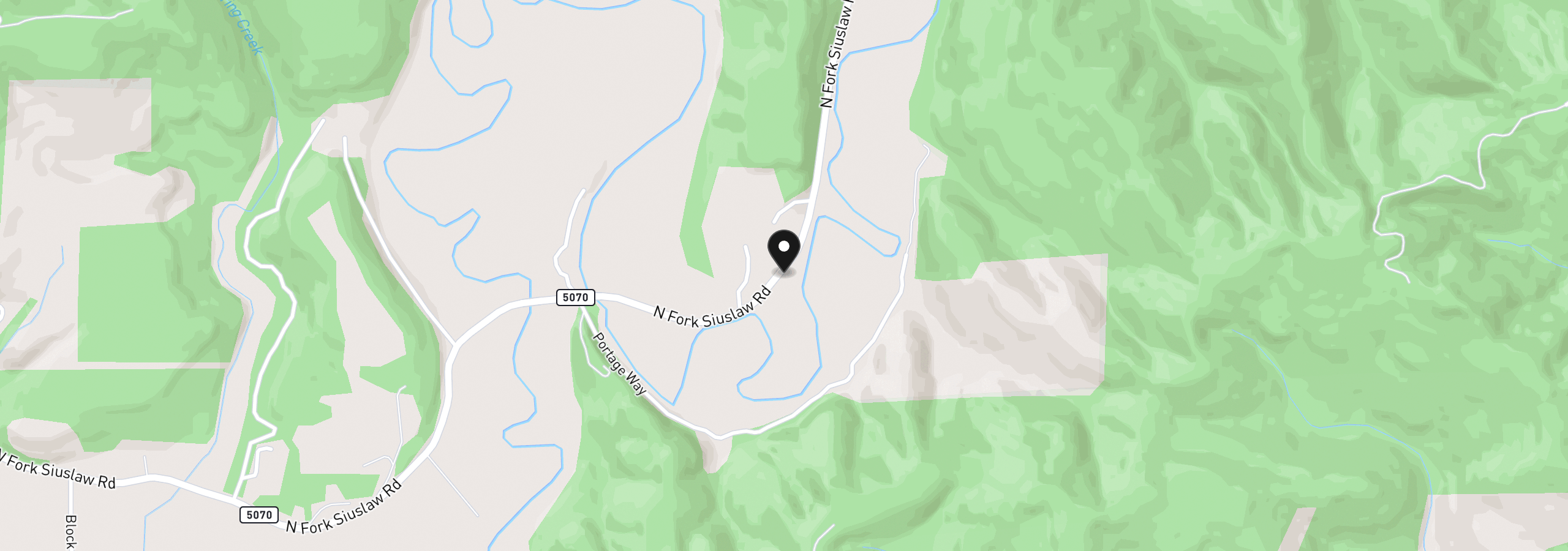 Map showing the location of N Fork Rd, Florence, OR 97439