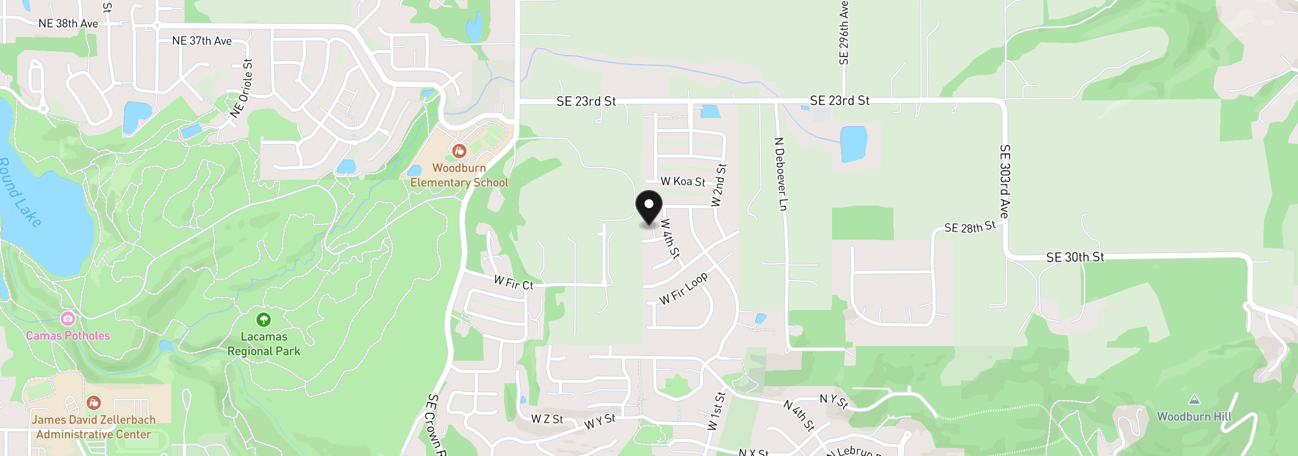 Map showing the location of 420 W Ivy St, Washougal, Wa 98671