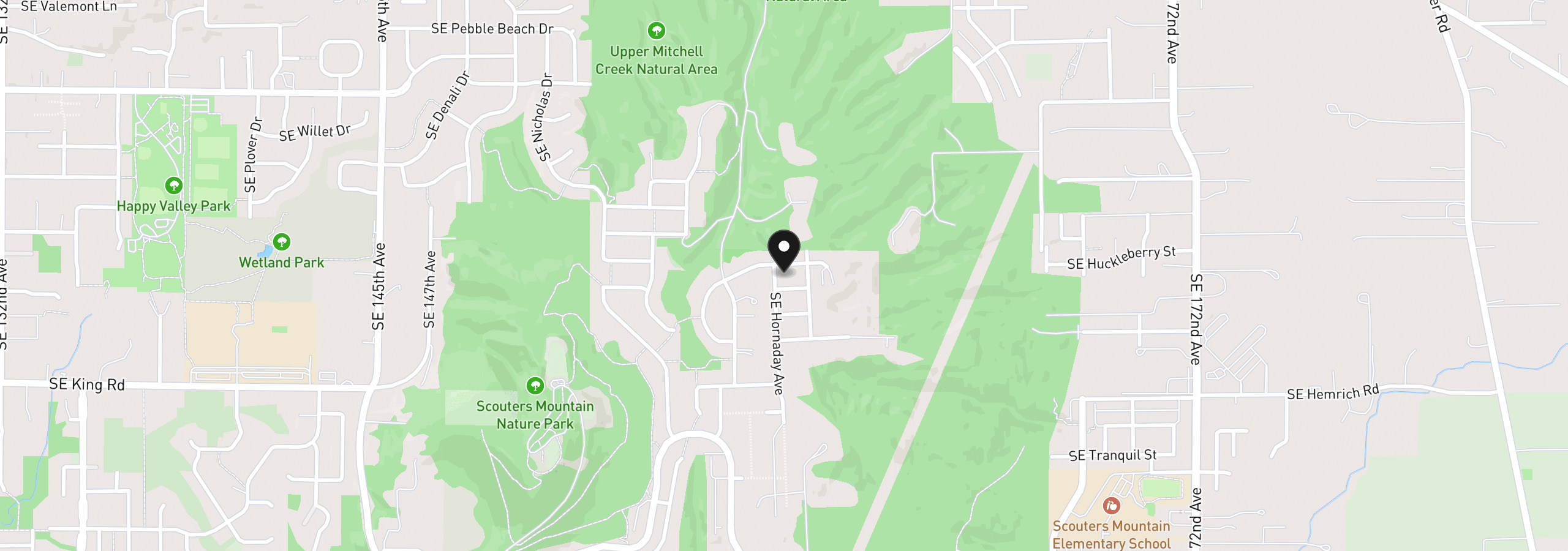 Map showing the location of 10148 SE Hornaday Ave 373, Happy Valley, OR 97086