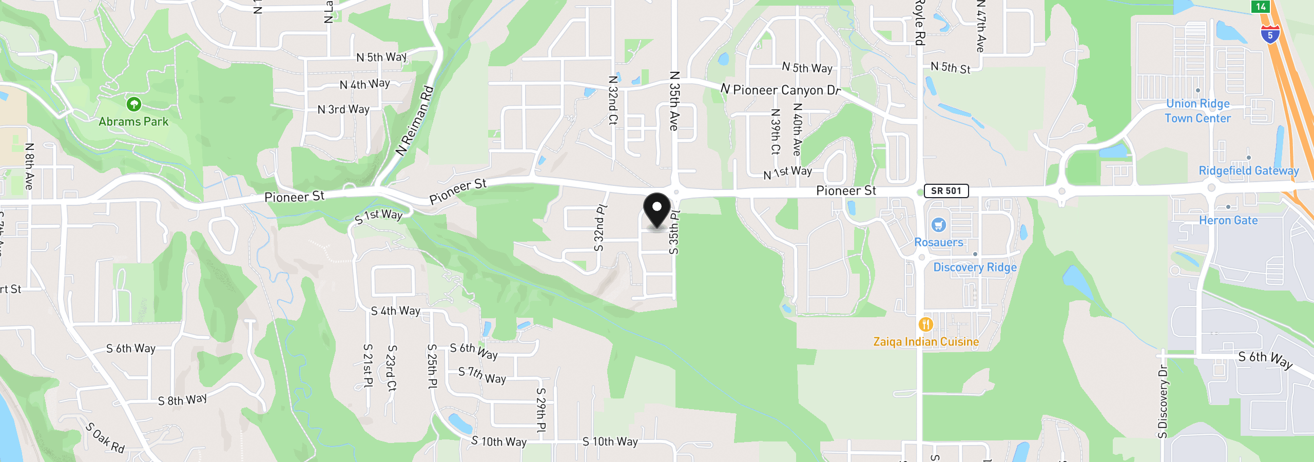 Map showing the location of 2224 S 2nd Way, Ridgefield, Wa 98642