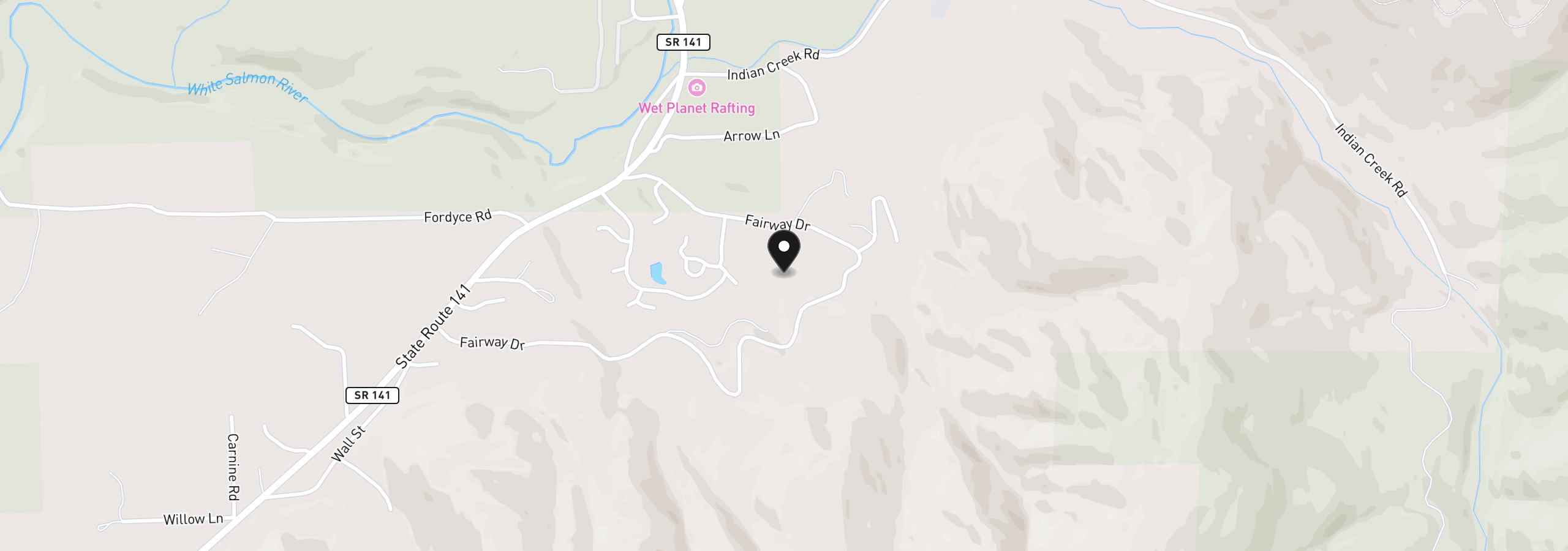 Map showing the location of 3 Graham Ln, White Salmon, Wa 98672