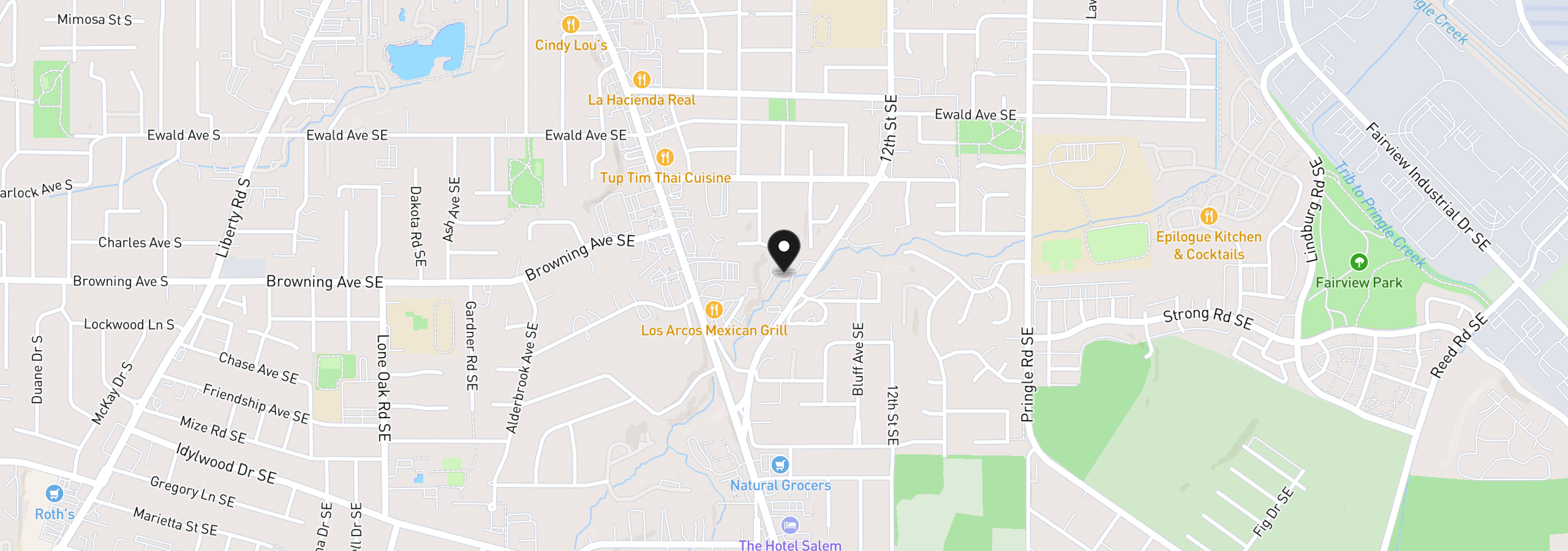 Map showing the location of 4001 12th St Cut Off SE 28, Salem, OR 97302