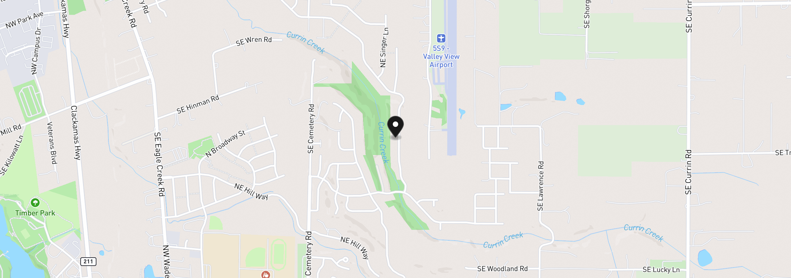 Map showing the location of 1675 NE Currin Creek Dr, Estacada, OR 97023