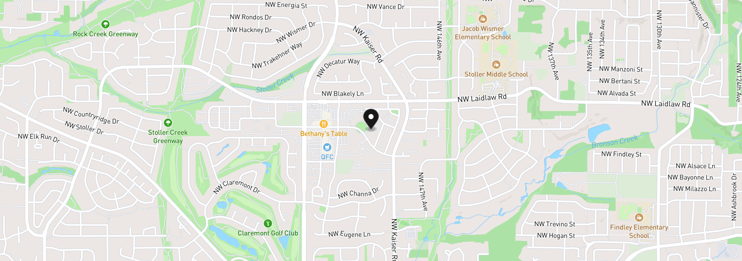 Map showing the location of 4832 NW Promenade Ter 418, Portland, OR 97229