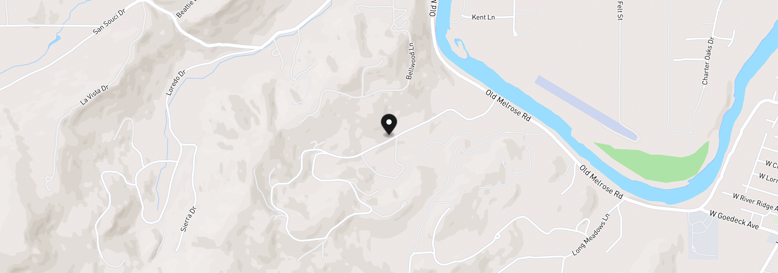 Map showing the location of 567 Braunda Dr, Roseburg, OR 97471