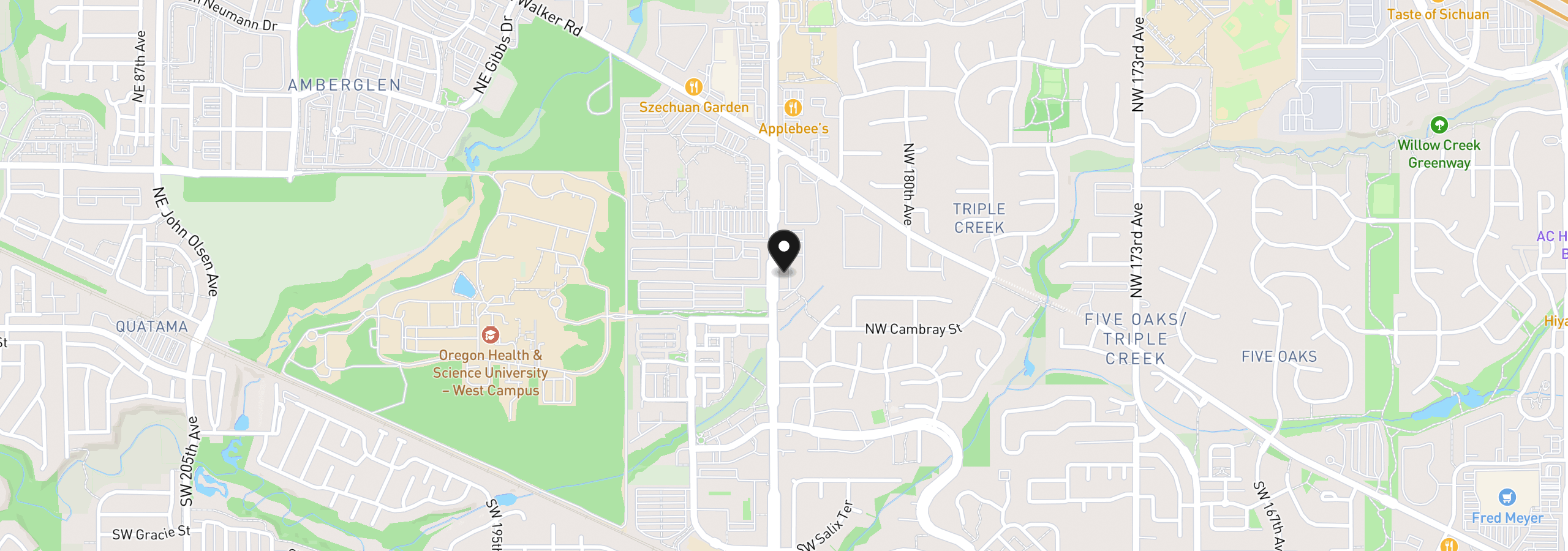 Map showing the location of 720 NW 185th Ave 307, Beaverton, OR 97006