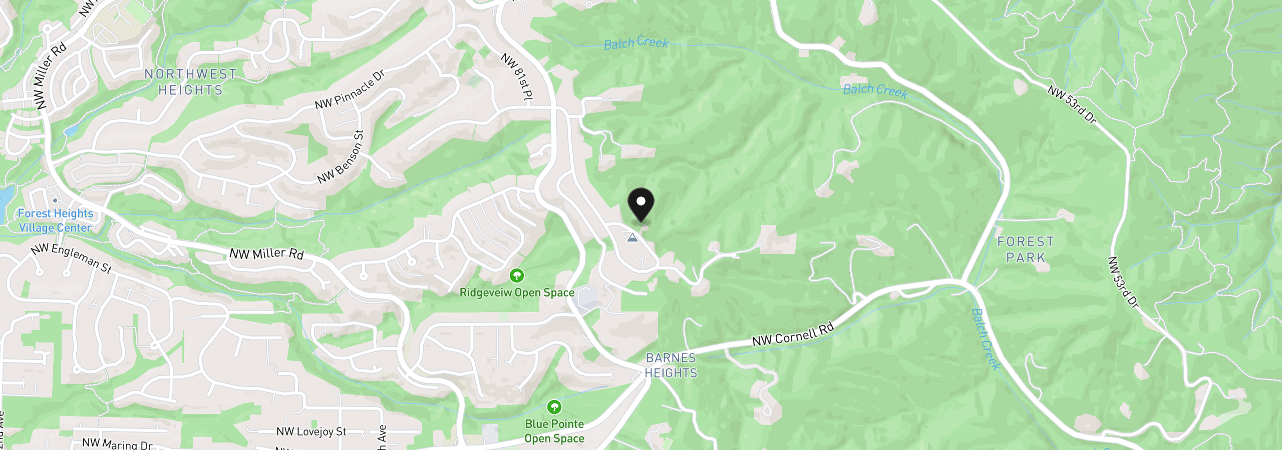 Map showing the location of NW Ramsey Crest Dr, Portland, OR 97229
