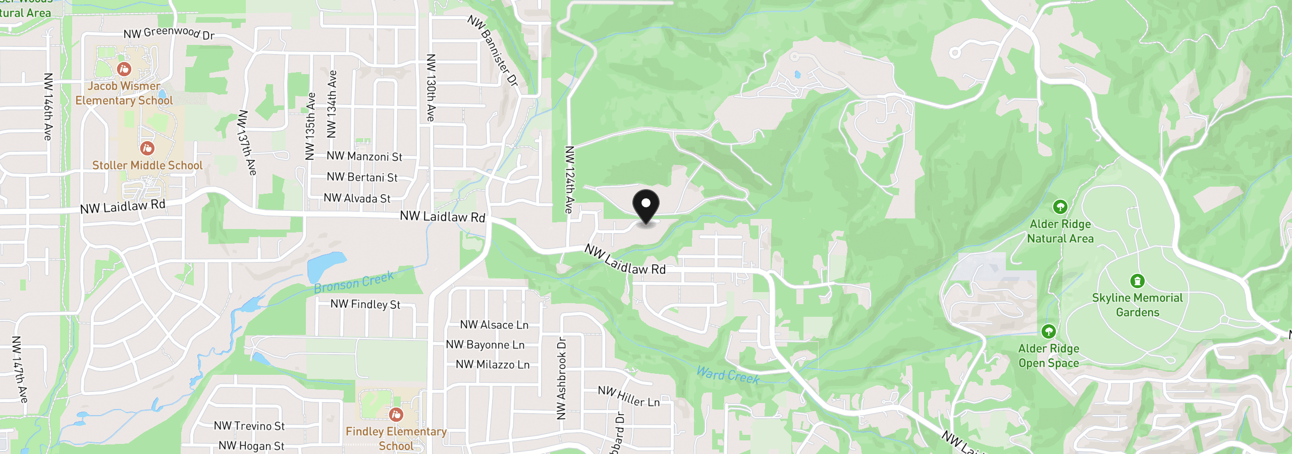 Map showing the location of 12070 NW Stewartridge Ln, Portland, OR 97229