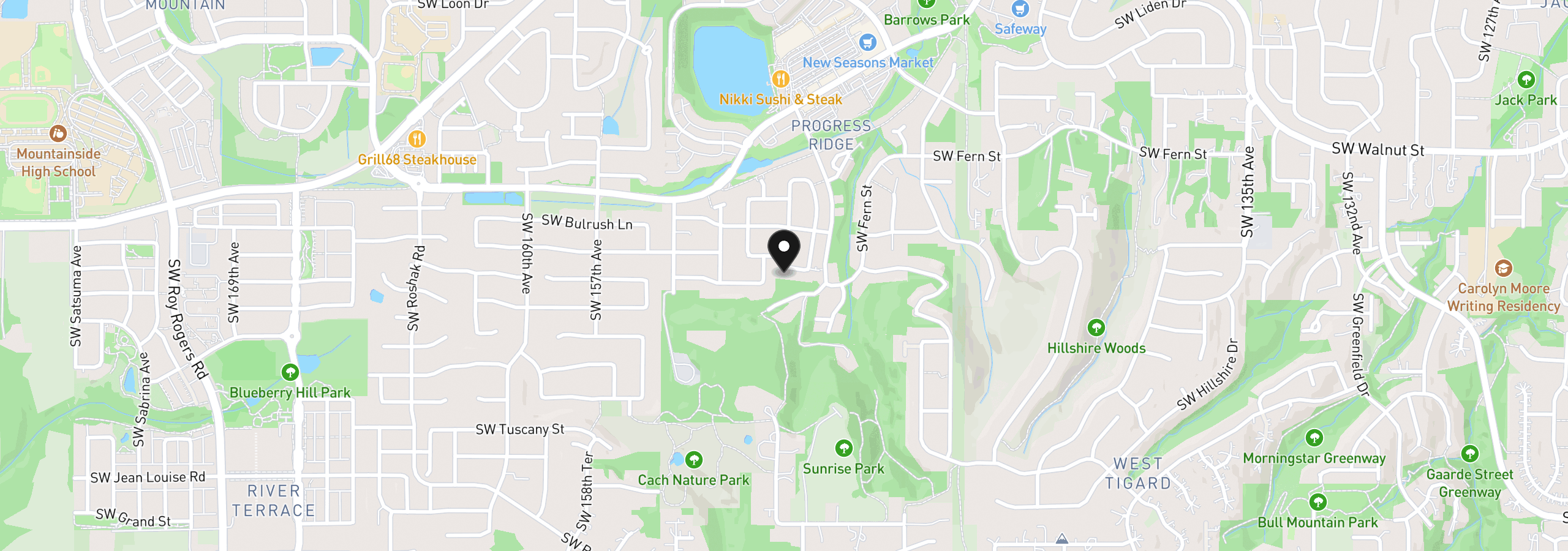 Map showing the location of 13159 SW Brianne Way, Portland, OR 97223