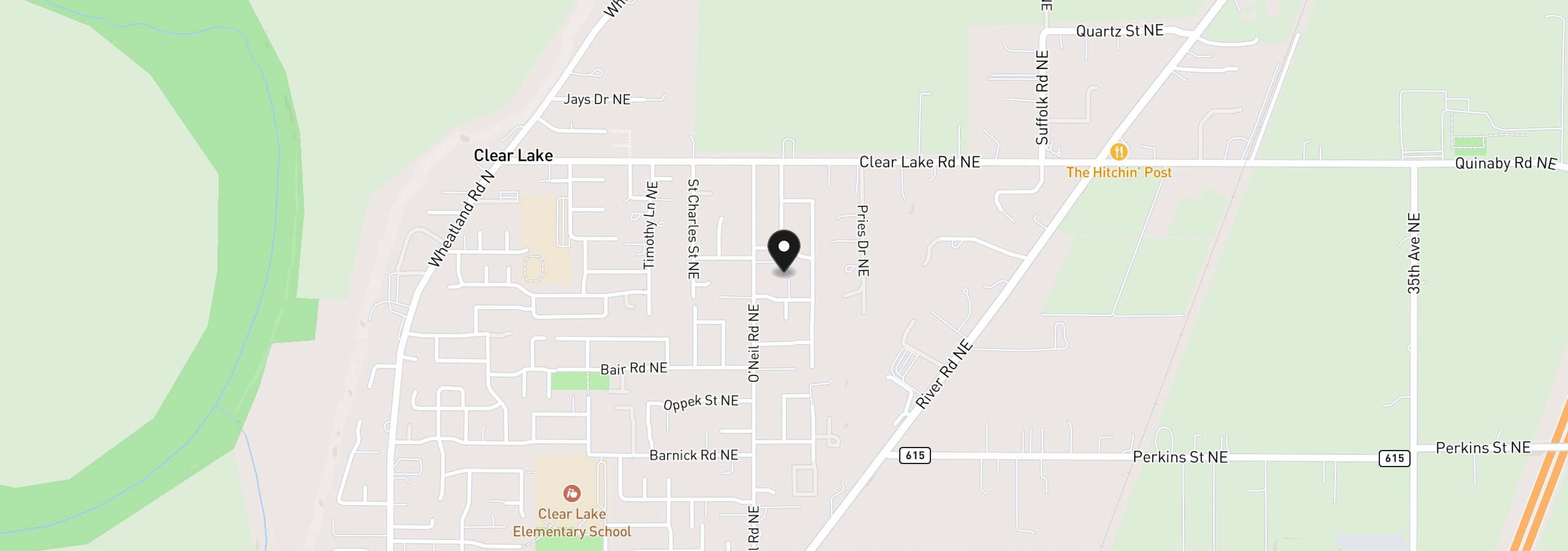 Map showing the location of 7825 Marie Ln, Keizer, OR 97303