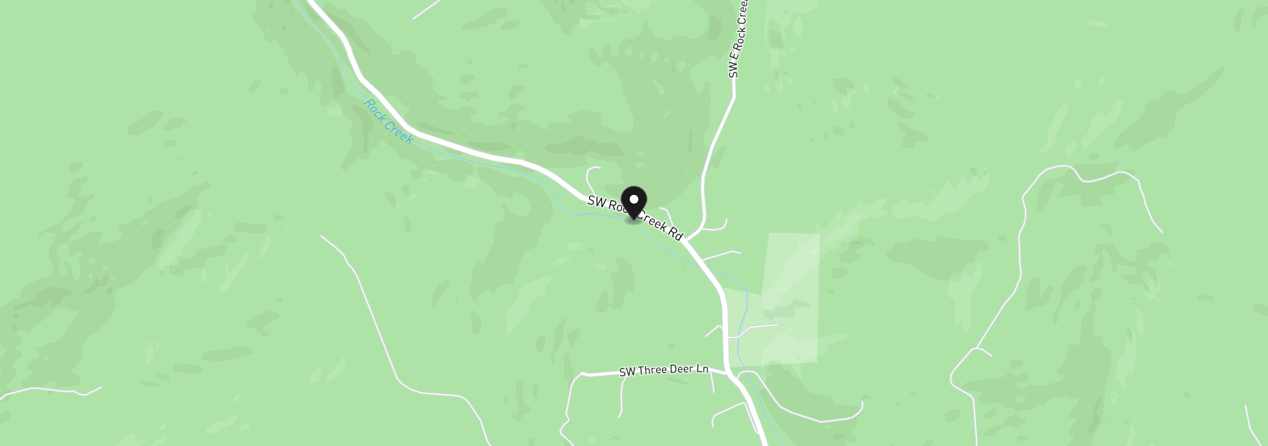 Map showing the location of Rock Creek Rd 1, Sheridan, OR 97378