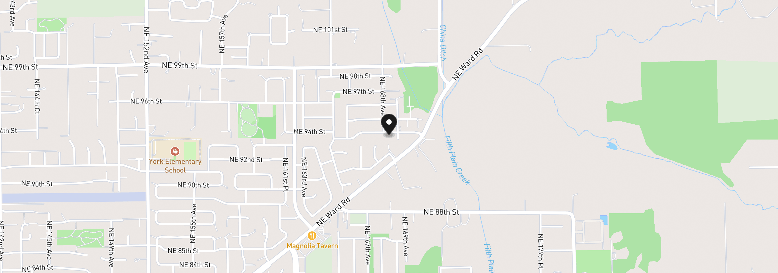 Map showing the location of 16811 NE 93rd Way, Vancouver, Wa 98682