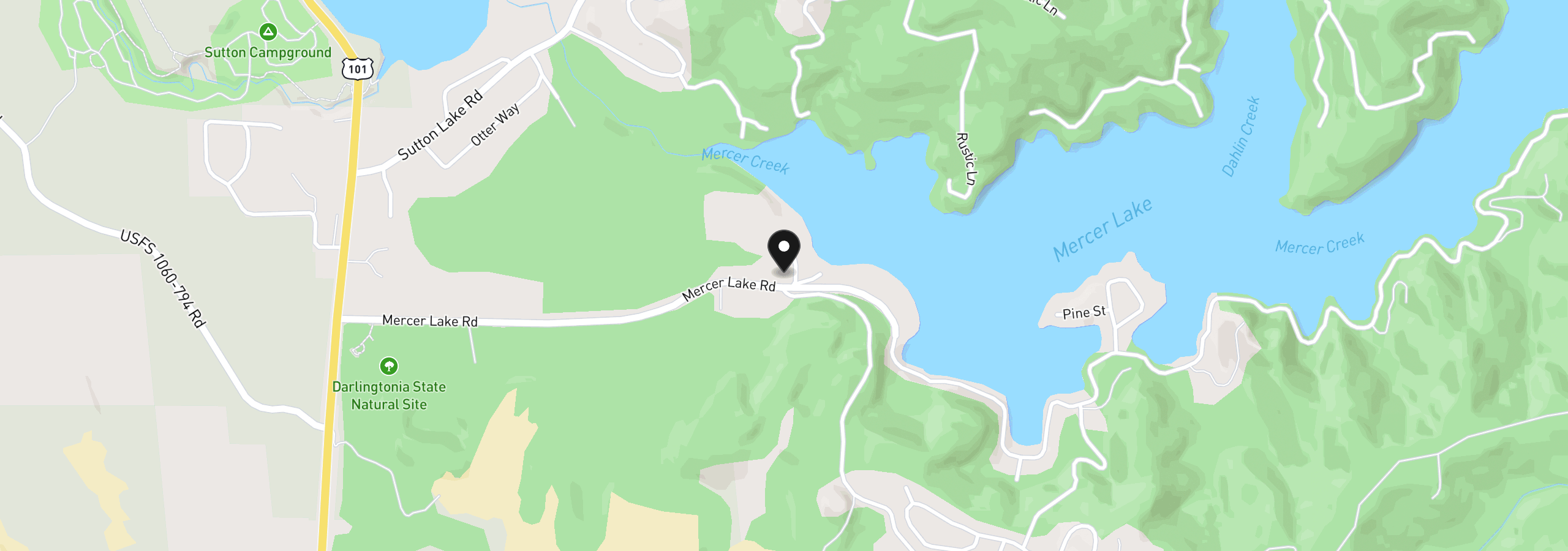 Map showing the location of 5865 Mercer Lake Rd, Florence, OR 97439
