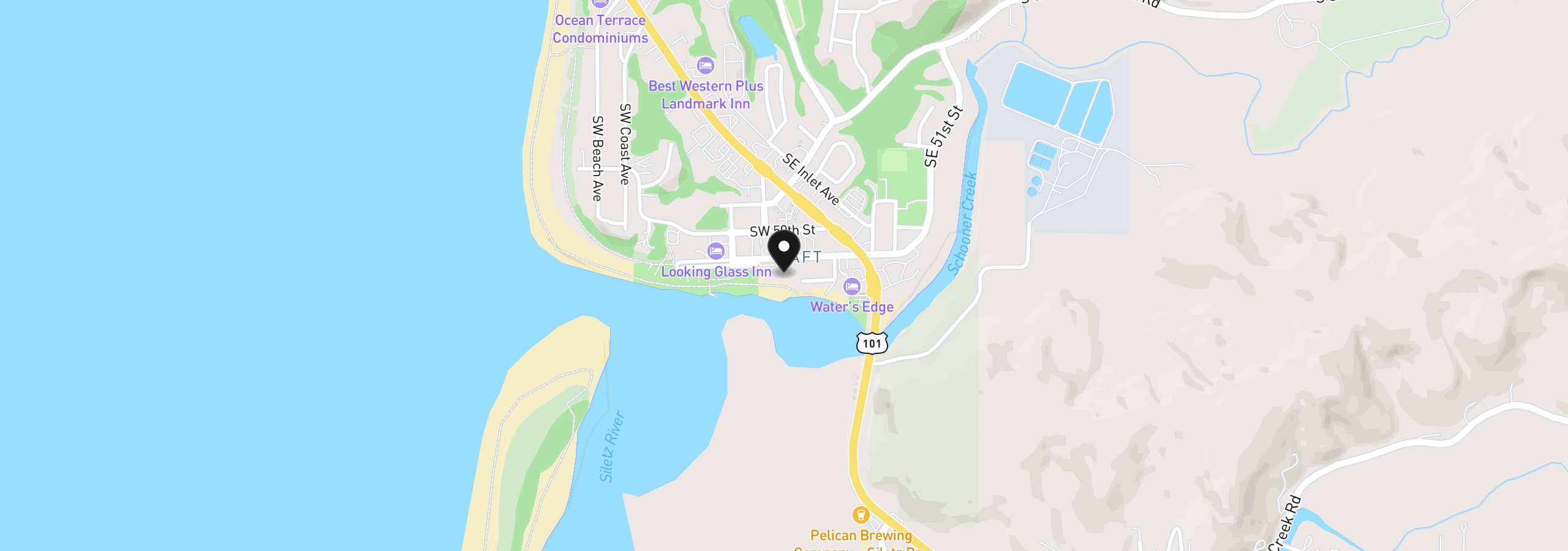 Map showing the location of 1116 SW 51st St 301, Lincoln City, OR 97367
