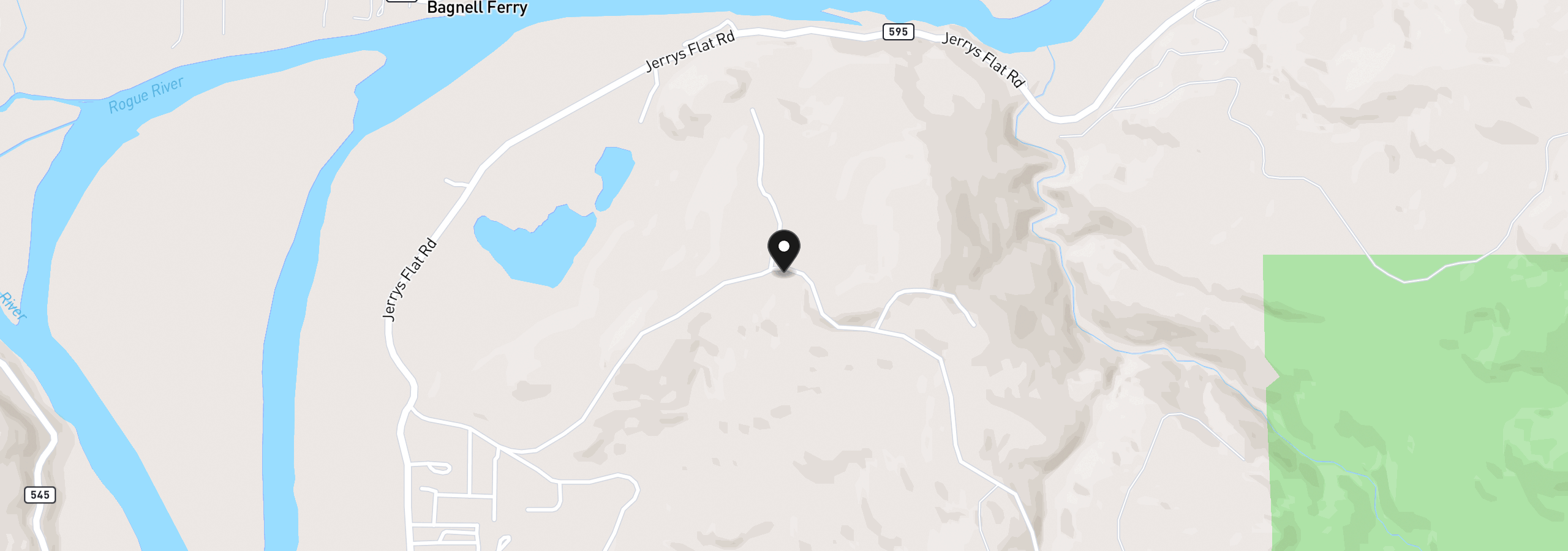 Map showing the location of 000 Jerrys Flat Rd, Gold Beach, OR 97444