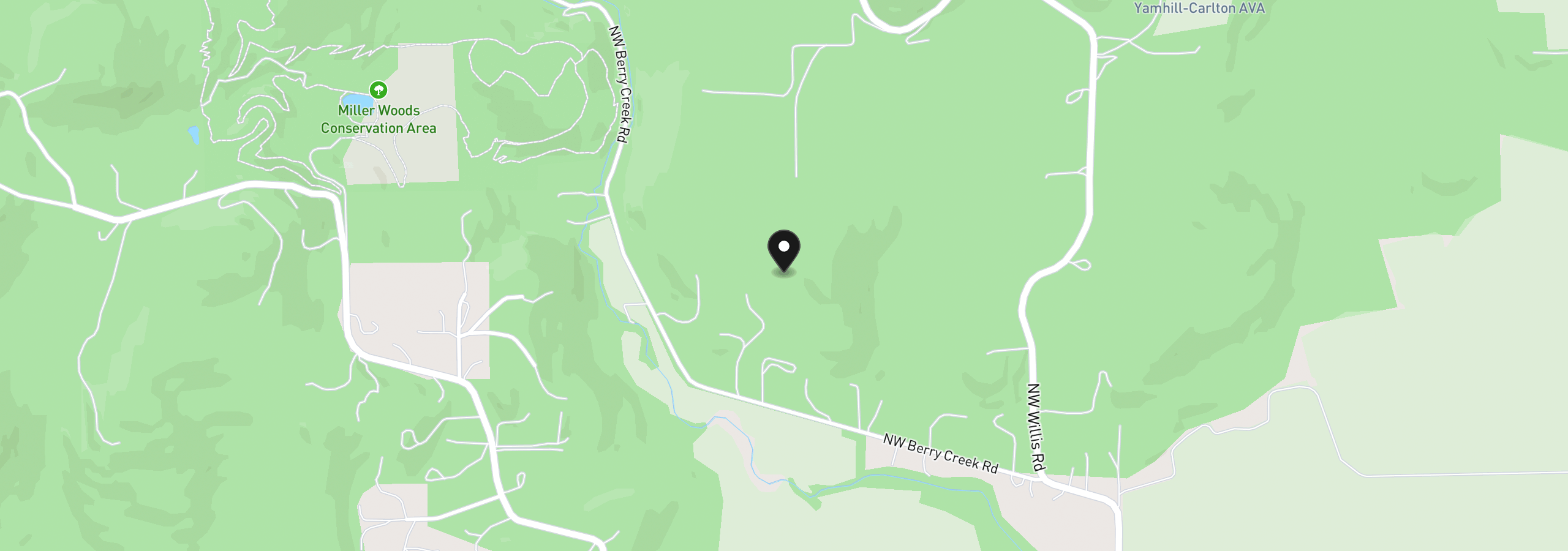 Map showing the location of 0 NW Berry Creek Rd Lot 1, McMinnville, OR 97128