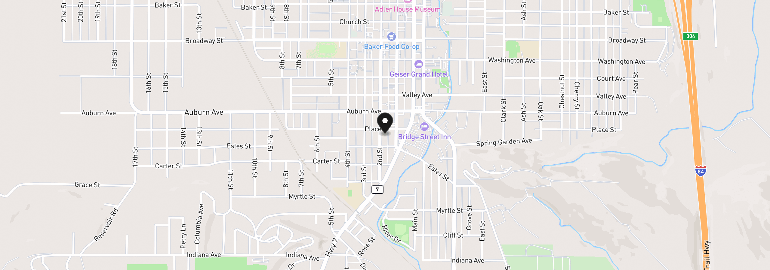 Map showing the location of 1534 2nd St, Baker City, OR 97814