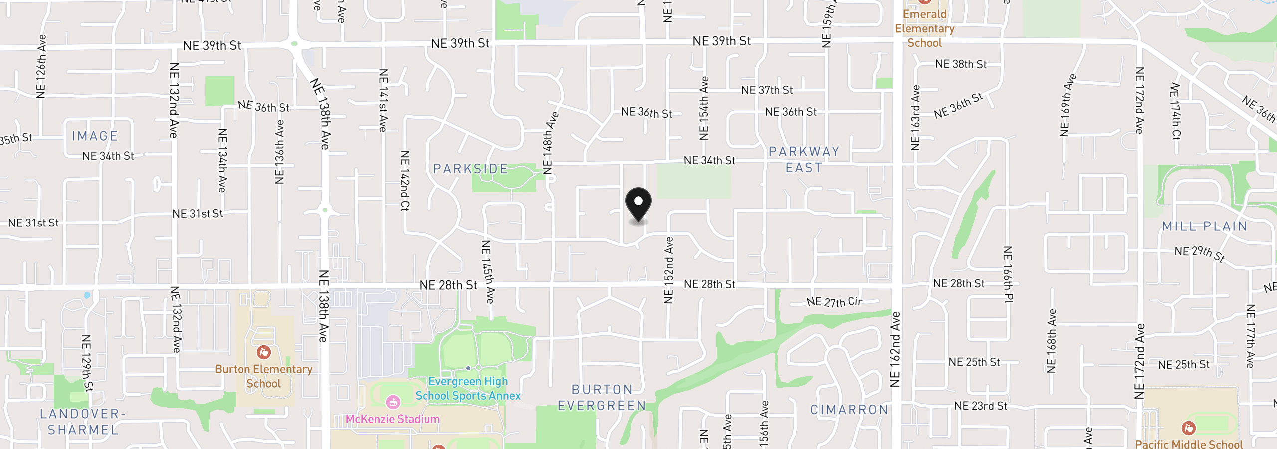 Map showing the location of 3108 NE 151st Ave, Vancouver, Wa 98682