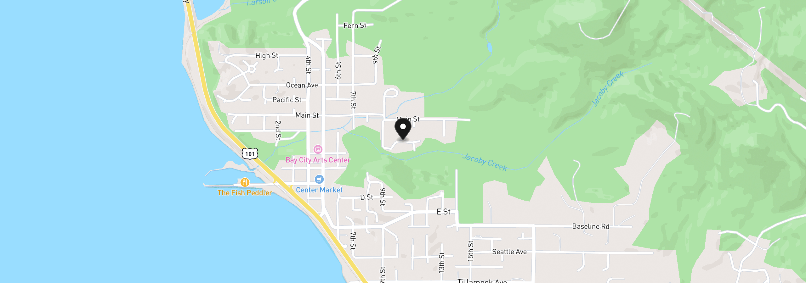 Map showing the location of Tillamook Ave 72557, Bay City, OR 97107