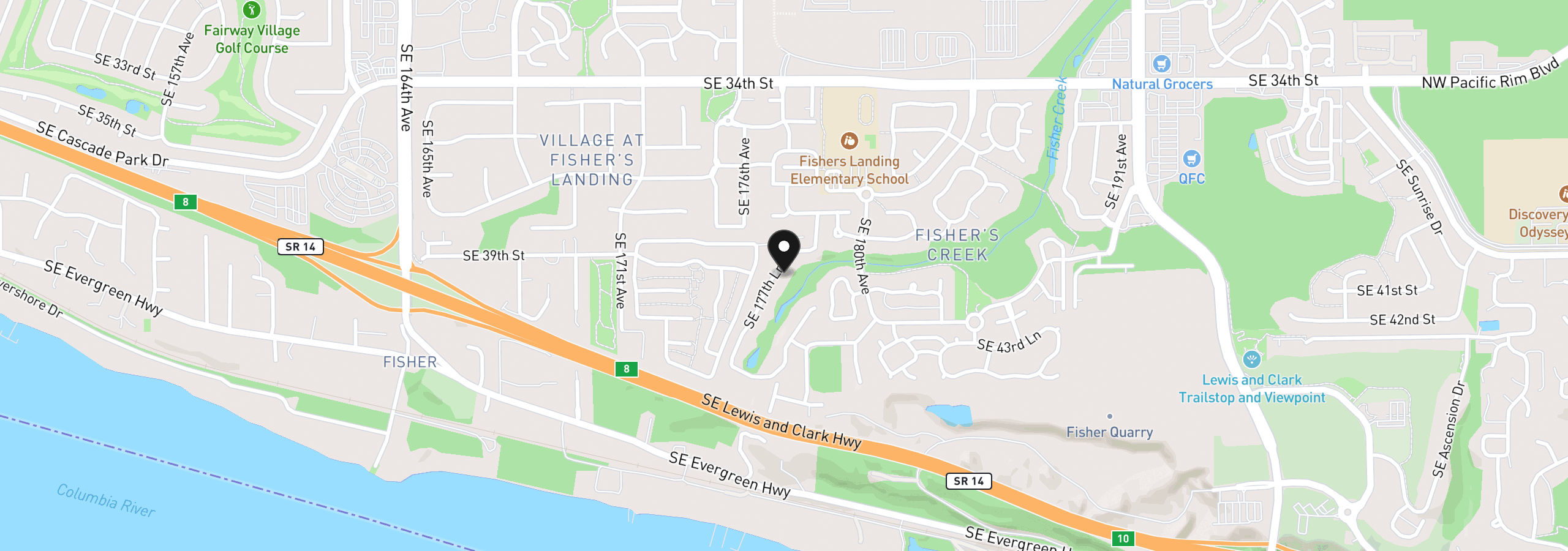 Map showing the location of 4111 SE 177th Ln, Vancouver, Wa 98683