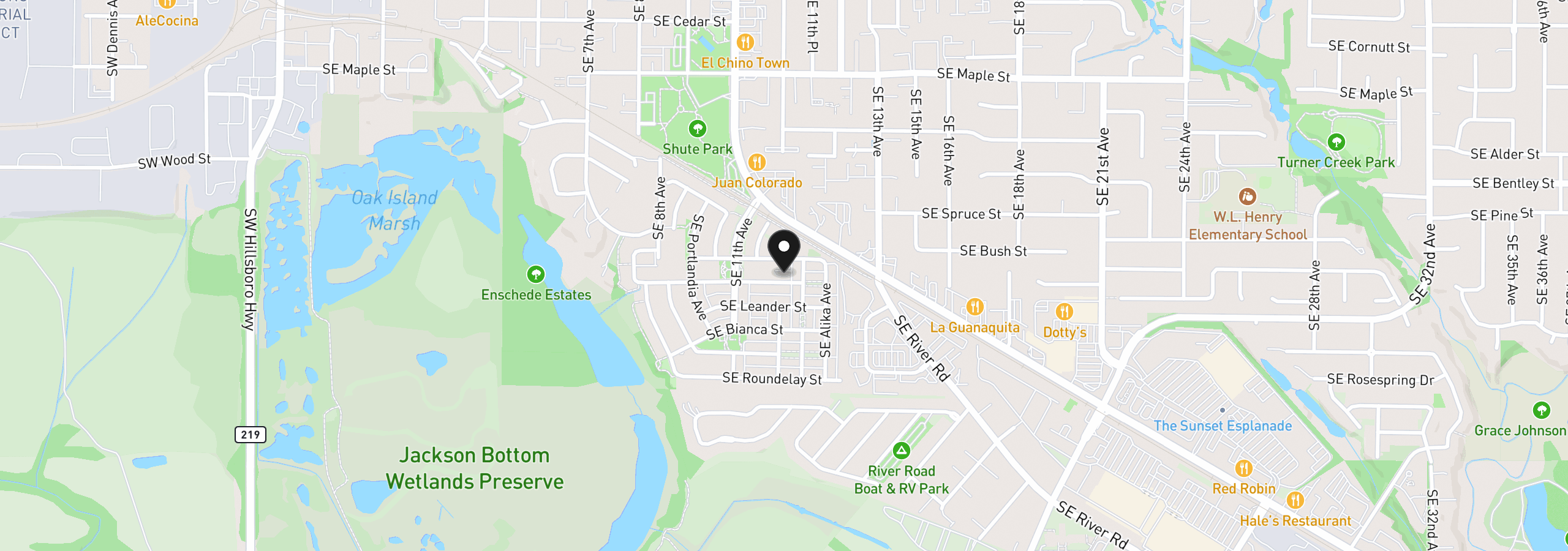 Map showing the location of 1211 SE Tamango St, Hillsboro, OR 97123