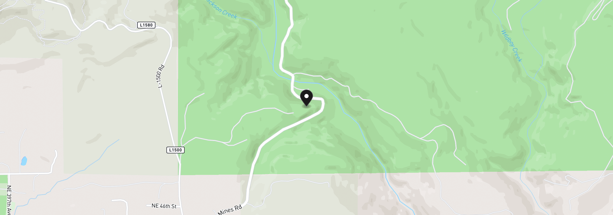 Map showing the location of 1051 Skamania Mines Rd, Washougal, Wa 98671
