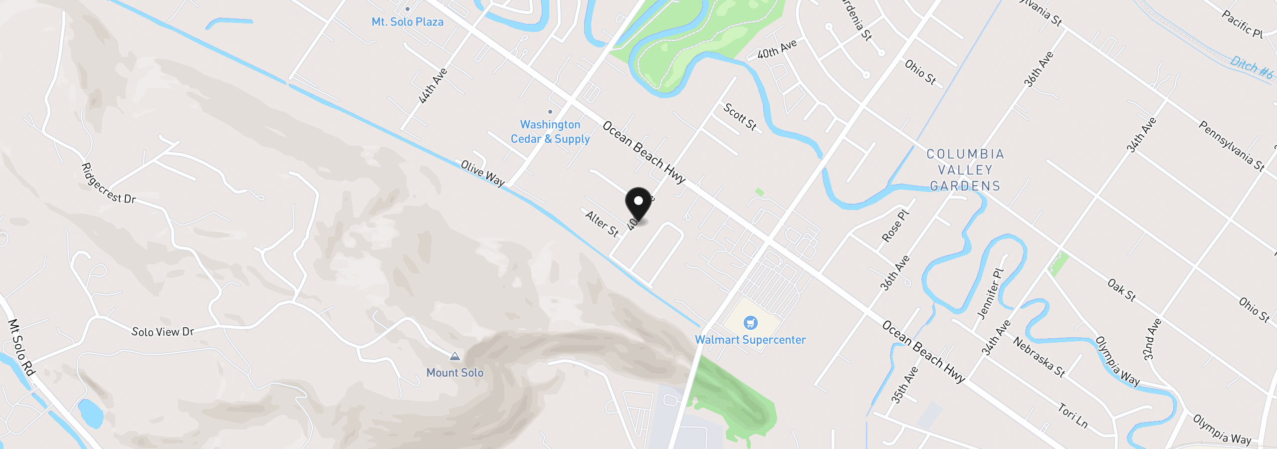 Map showing the location of 2052 40th Ave, Longview, Wa 98632