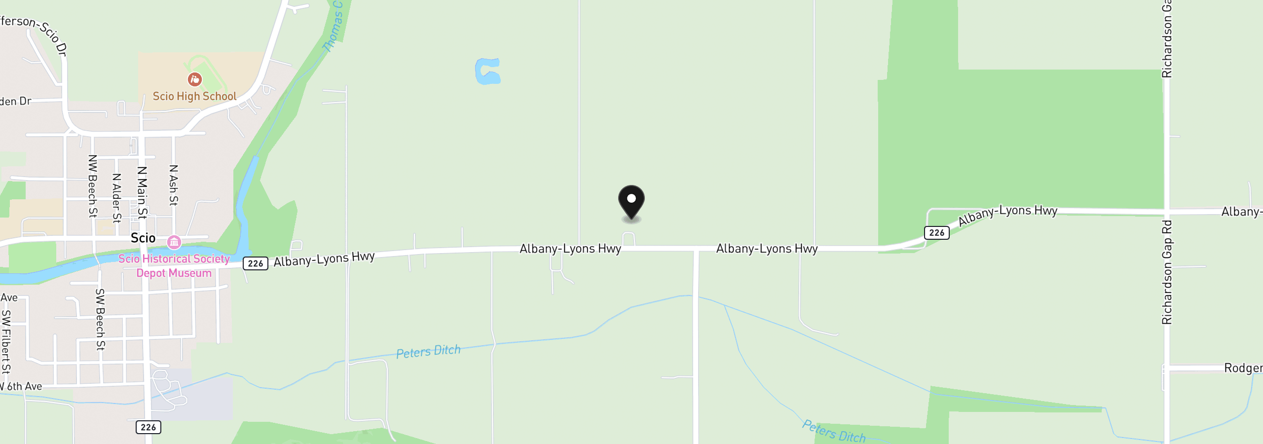 Map showing the location of 39511 Highway 226, Scio, OR 97374